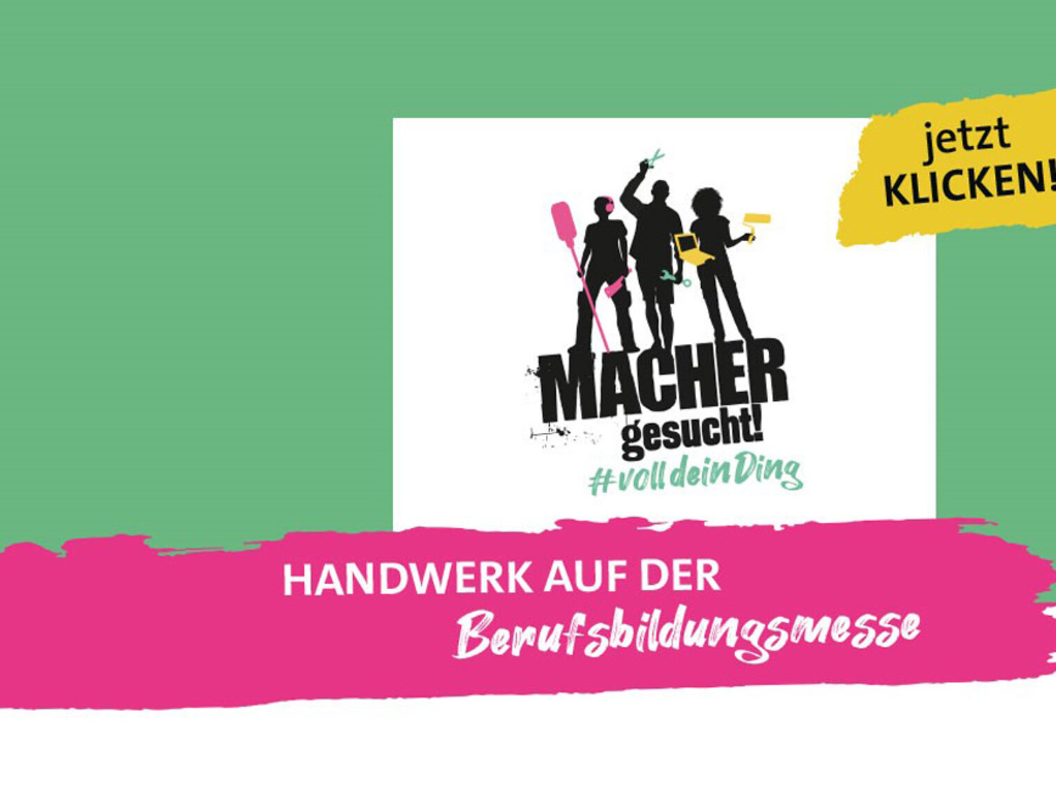 Logo Nachwuchskampagne Macher gesucht | Hinweis Messe Berufsbildung 2022